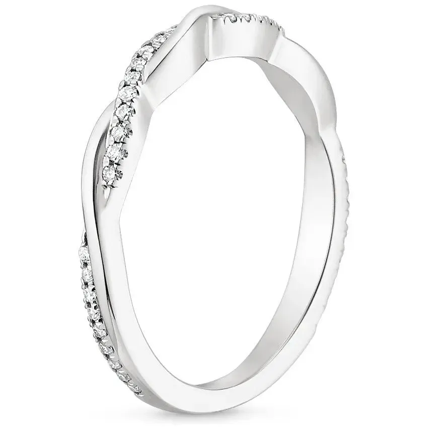 0.13 CTW Twisted Lab Grown Diamond Wedding Ring