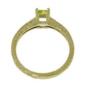 0.65 Carat 14K Solid Yellow Gold Drown In You Peridot Diamond Ring