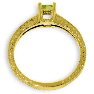 0.65 Carat 14K Solid Yellow Gold Drown In You Peridot Diamond Ring