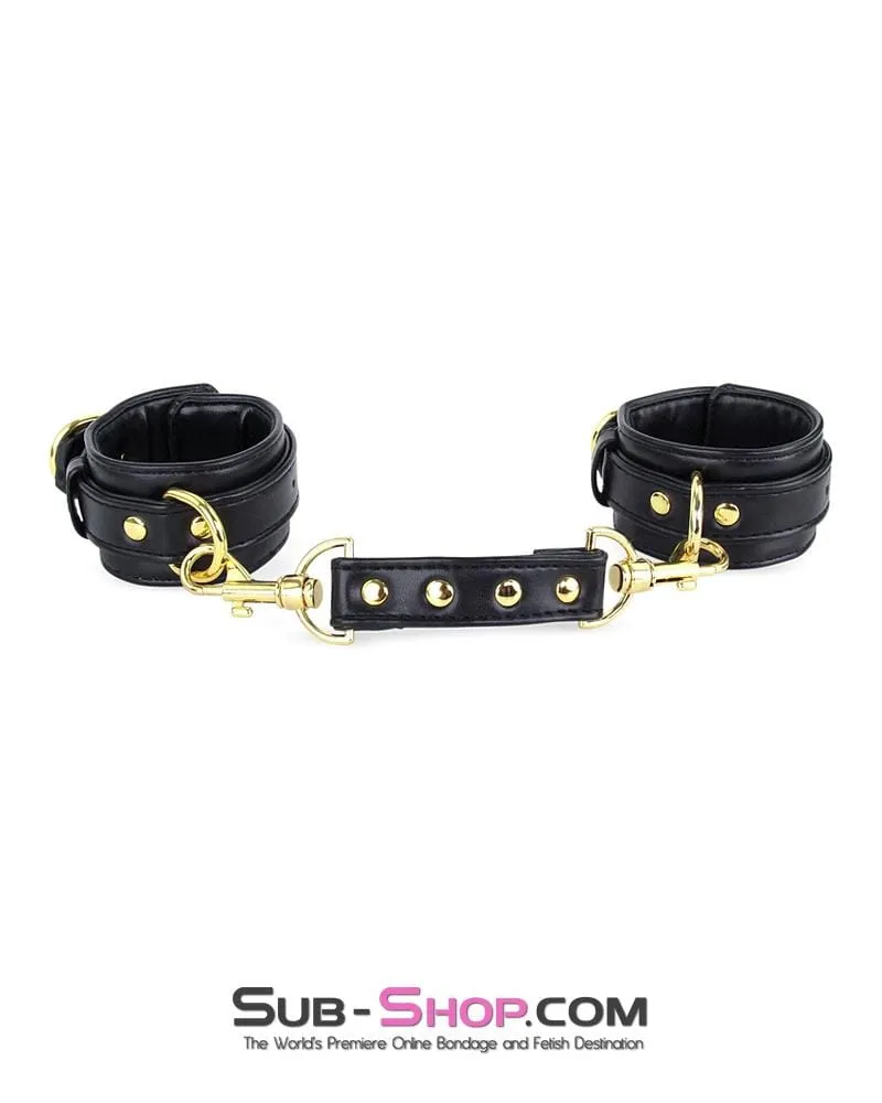 3738M      Gold Standard Padded Supple Wrist Bondage Cuffs with Connector