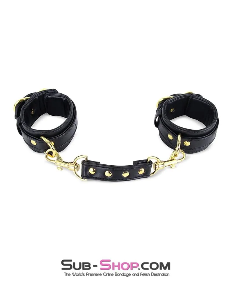 3738M      Gold Standard Padded Supple Wrist Bondage Cuffs with Connector