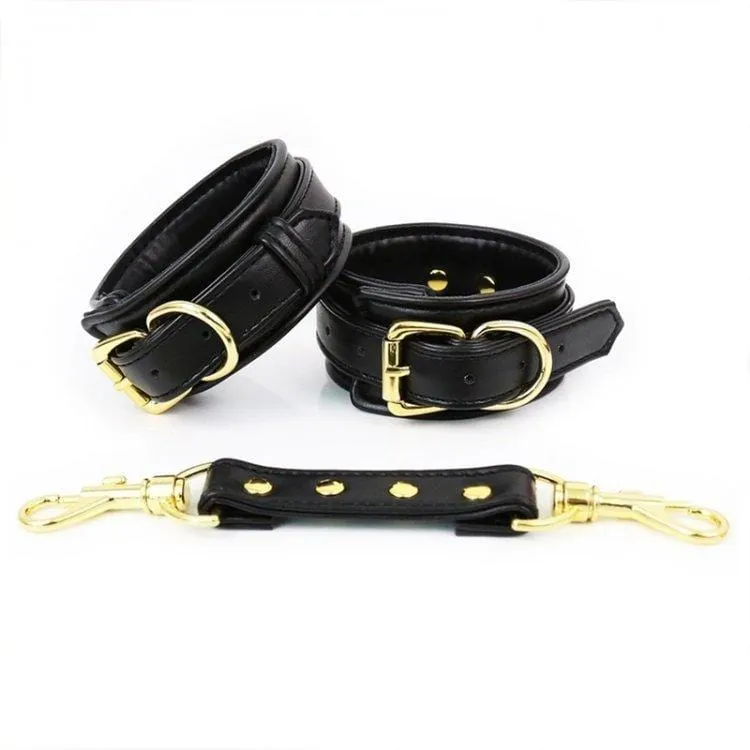 3738M      Gold Standard Padded Supple Wrist Bondage Cuffs with Connector