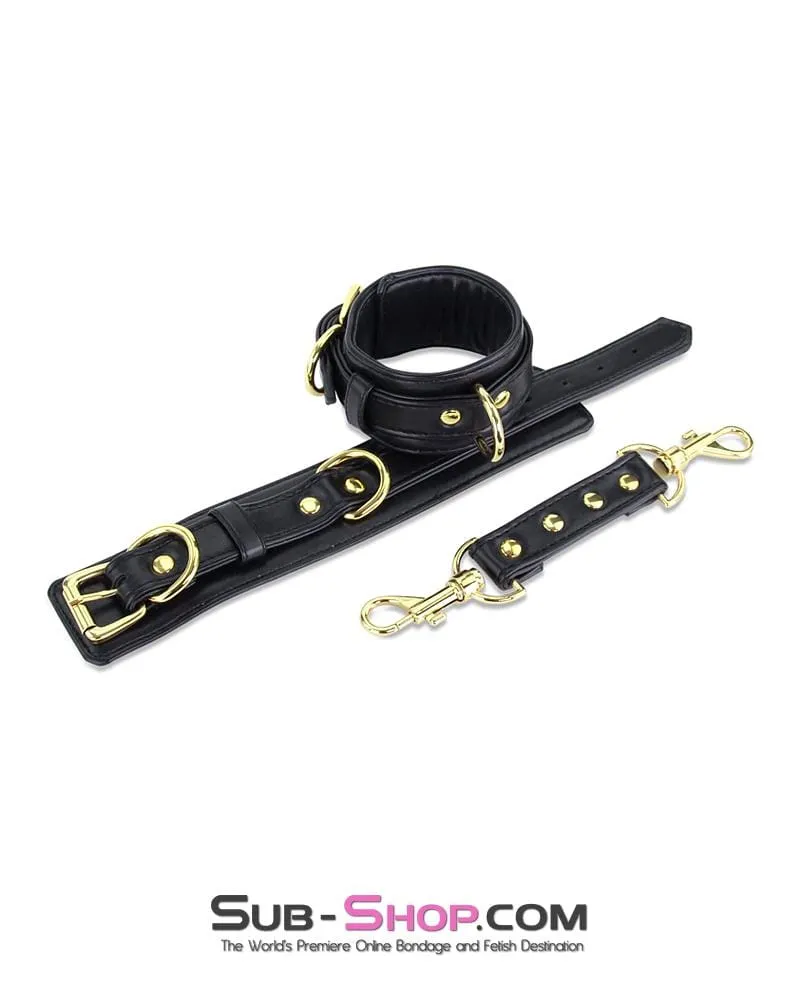 3738M      Gold Standard Padded Supple Wrist Bondage Cuffs with Connector