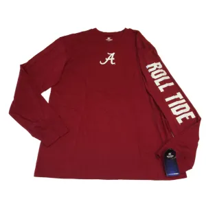 Alabama Crimson Tide Colosseum Maroon "Roll Tide" LS Crew Neck T-Shirt (L)