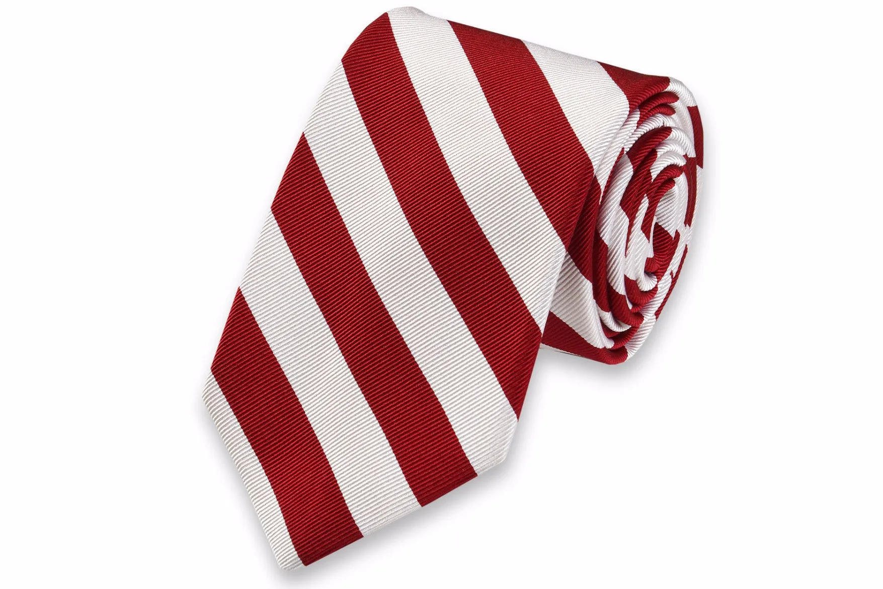 All American Stripe Necktie - Crimson and White