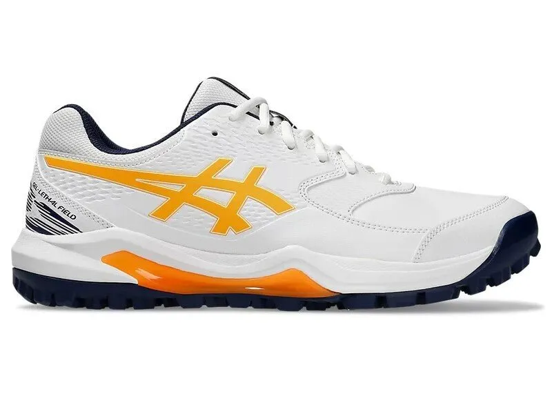 Asics Gel Lethal Field Cricket Rubbers White/Orange