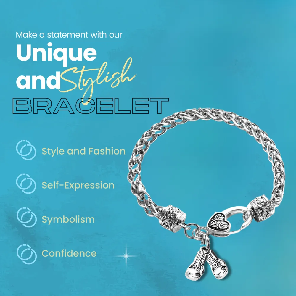 Boxing Silver Braided Bracelet