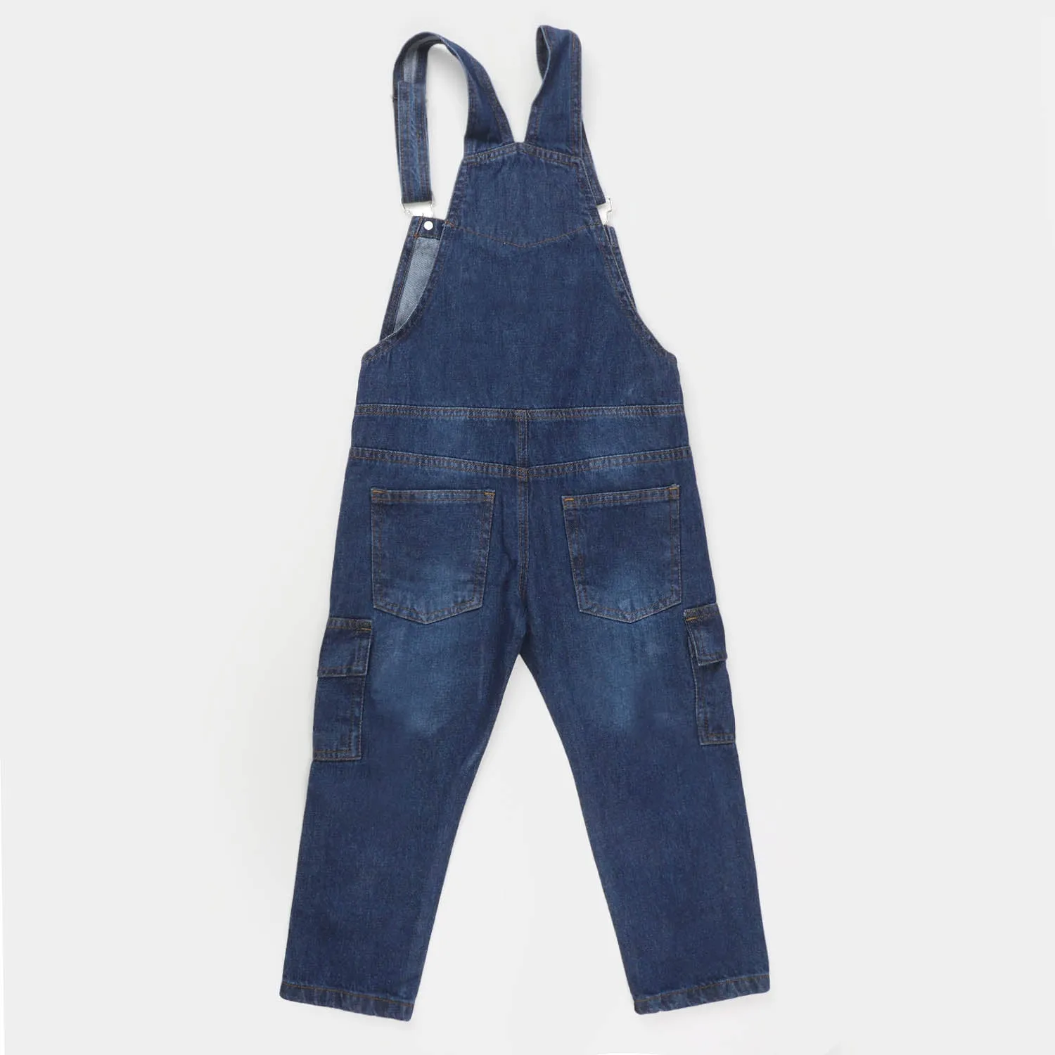 Boys Denim Over All Dungaree - Mid Blue