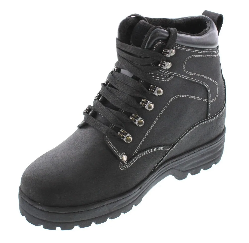 CALDEN 5.2" Taller Black Nubuck Height-Increasing Boots K881802