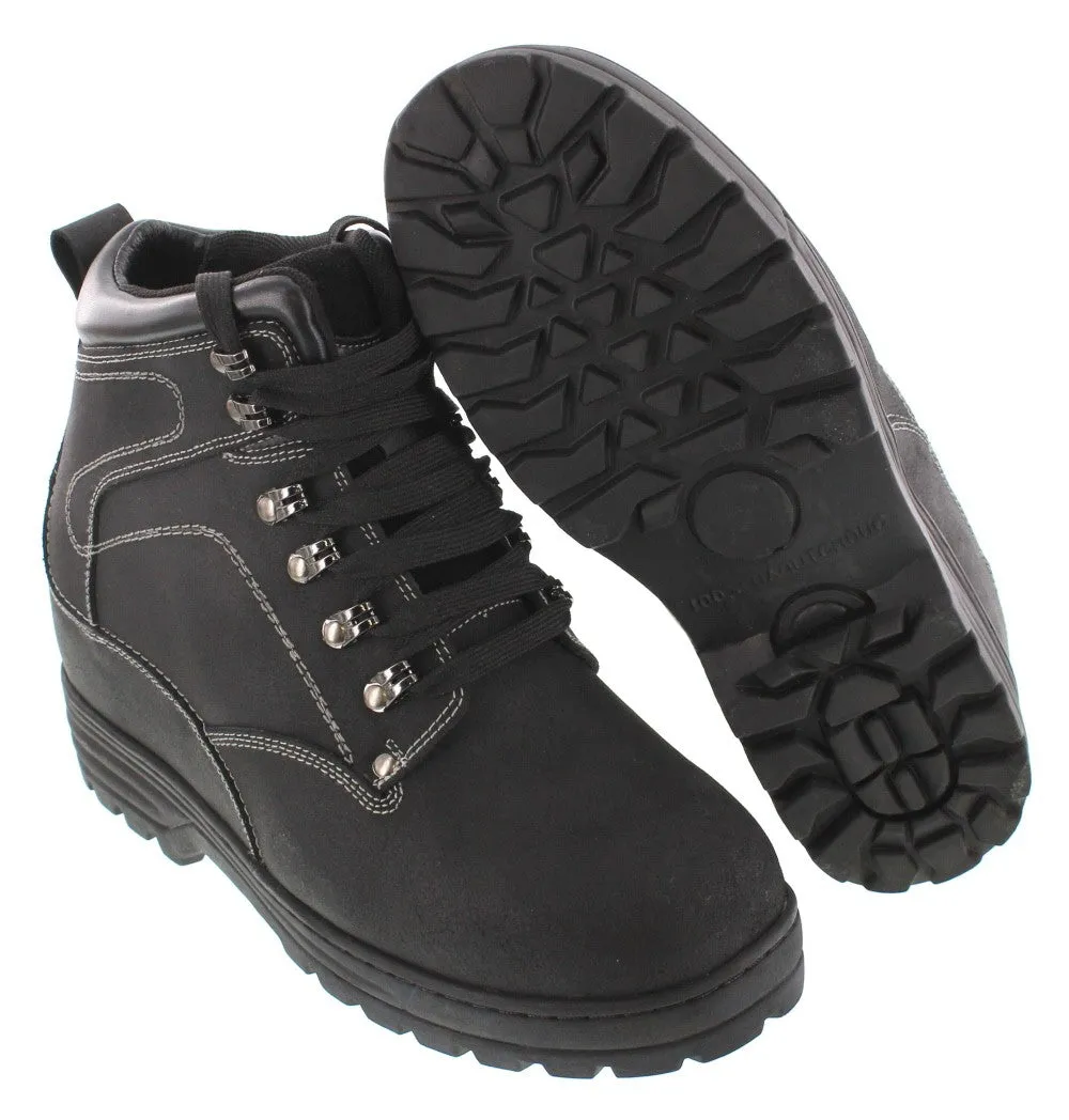 CALDEN 5.2" Taller Black Nubuck Height-Increasing Boots K881802