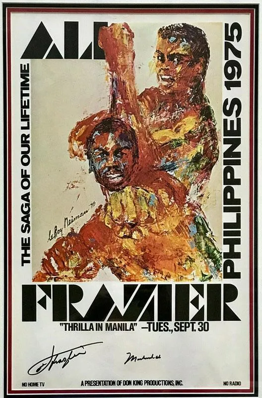 Dual-Signed Muhammad Ali/Joe Frazier Signed Custom Framed Original 1975 Thrilla in Manila Poster (JSA LOA XX22204)