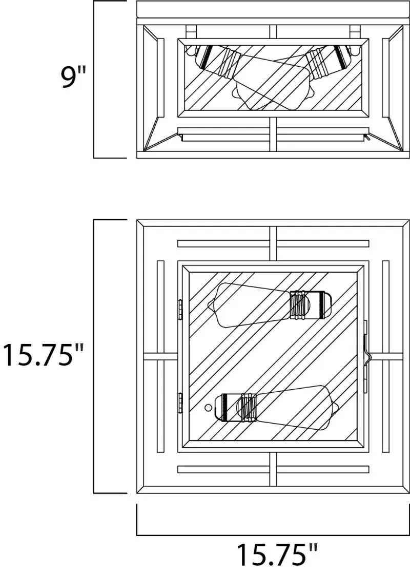 Era 15.75" 2 Light Flush Mount in Black