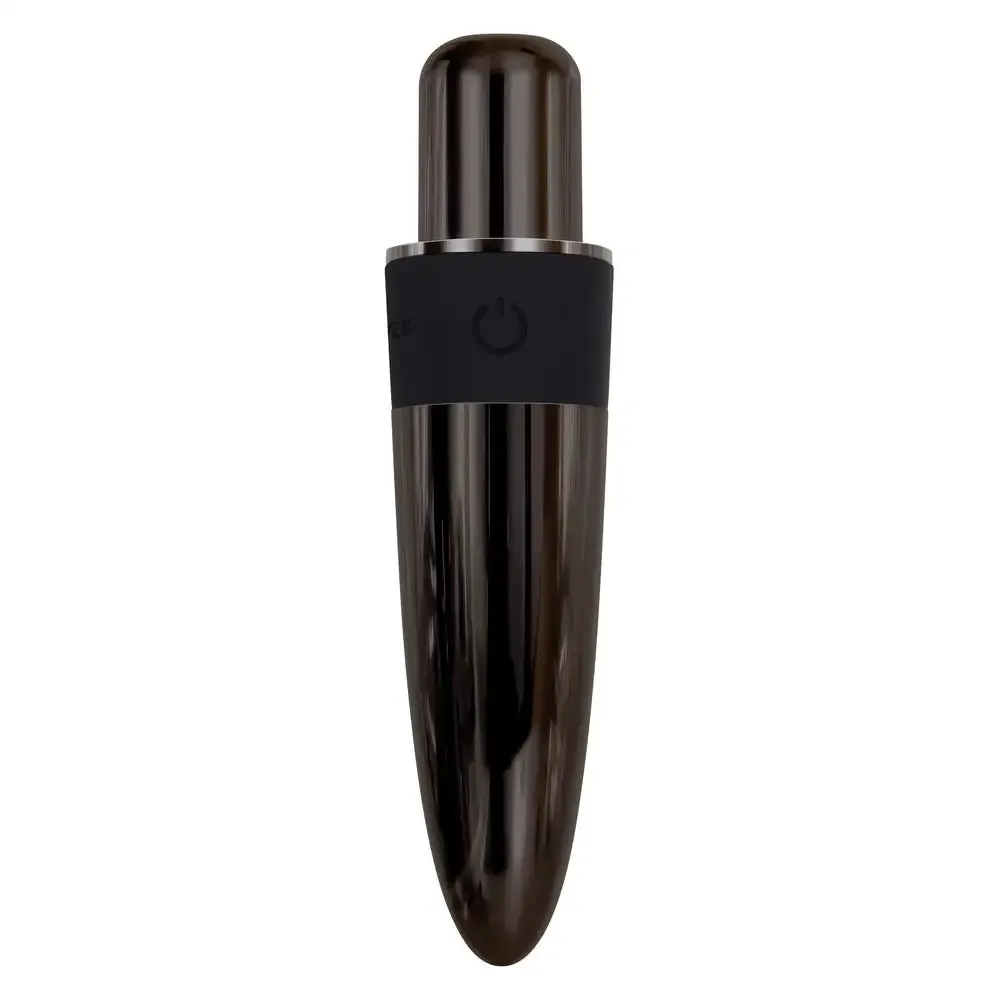 Evolved Silicone Black Rechargeable Mini Vibrator with 3 Attachments