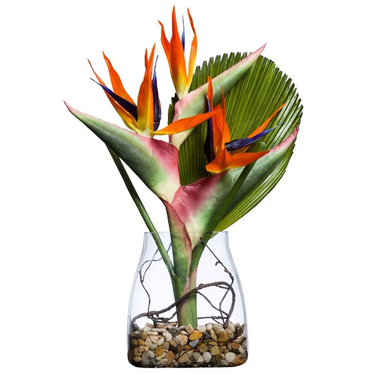 Exotic Bird of Paradise Palm Yacht Silks Arrangement