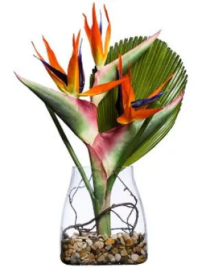 Exotic Bird of Paradise Palm Yacht Silks Arrangement