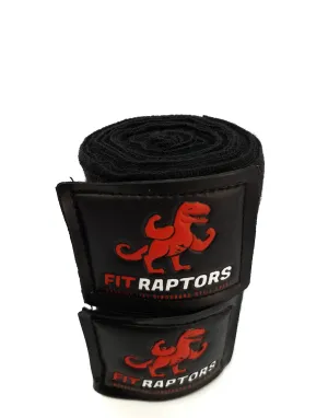 FitRaptors Cotton Boxing Hand Wrap with Thumb Loop for Men & Women Gym Accessories and Fitness Support Gloves Straps with Premium Velcro for Better Stability and Grip (4.5 Meters, Black)