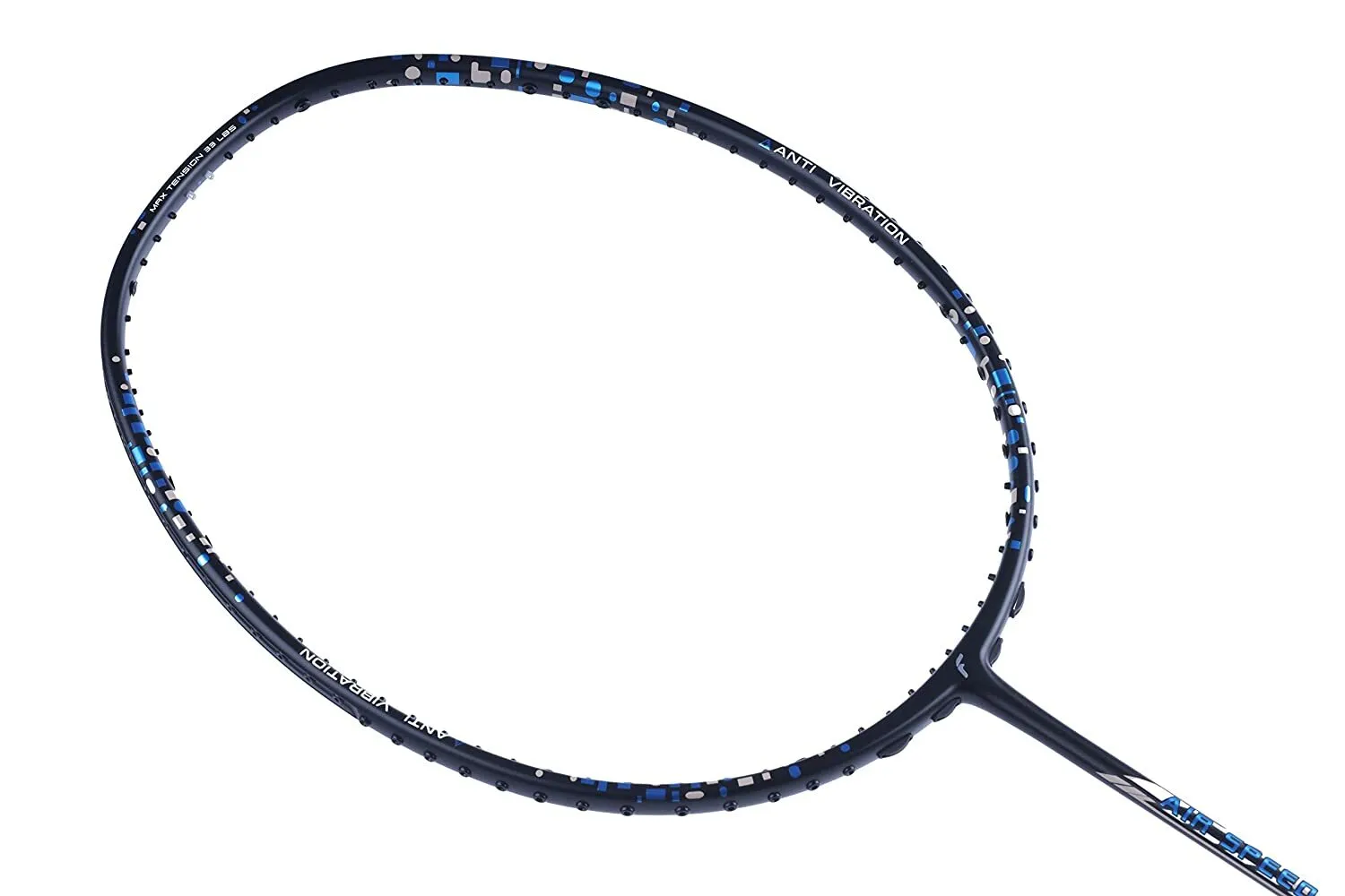 Flex Power Air Speed 11 (Mega Tension - 33LBS) Full Graphite Badminton Racquet with Full Racket Cover Black/Blue