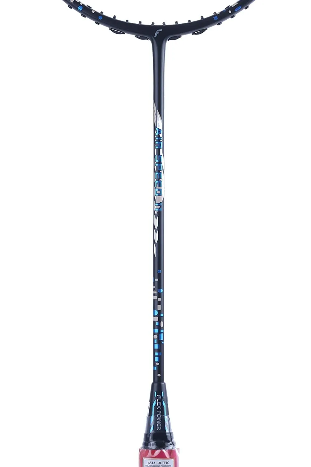 Flex Power Air Speed 11 (Mega Tension - 33LBS) Full Graphite Badminton Racquet with Full Racket Cover Black/Blue