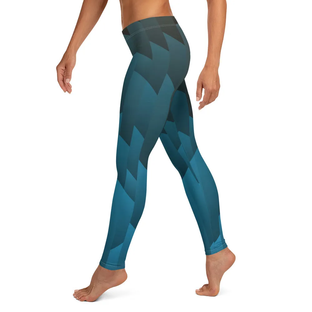 Frostmaden Blue and Black Full Length Liberty Maniacs Leggings