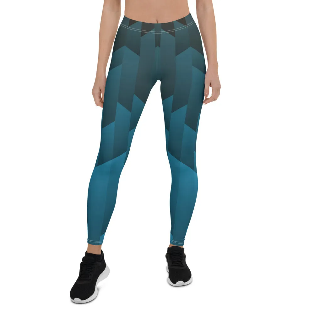 Frostmaden Blue and Black Full Length Liberty Maniacs Leggings