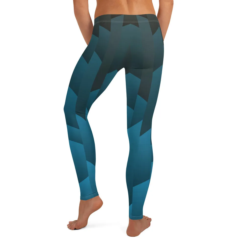 Frostmaden Blue and Black Full Length Liberty Maniacs Leggings