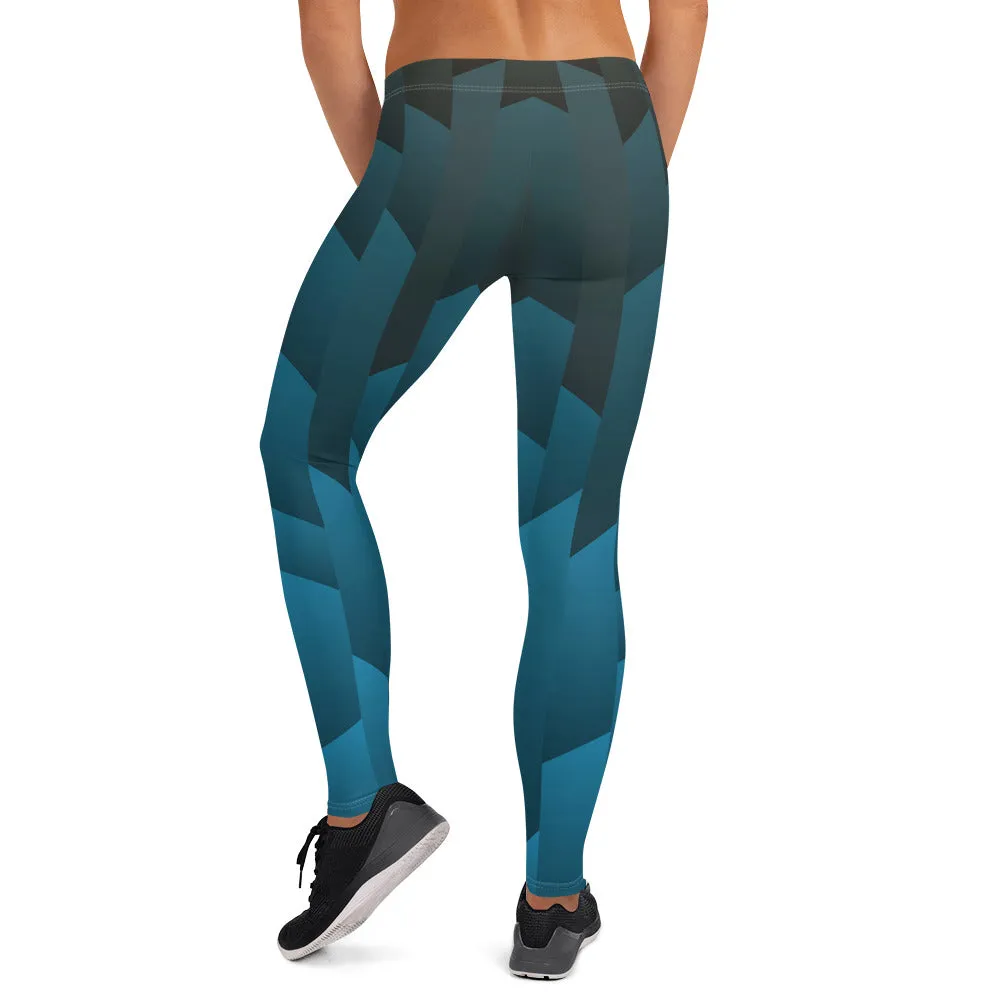 Frostmaden Blue and Black Full Length Liberty Maniacs Leggings