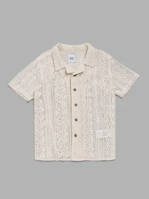 HOP Kids Off White Mesh Shirt