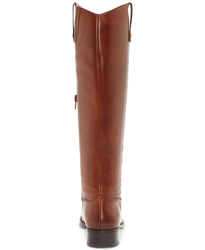 INC - FAWNE COGNAC LEATHER BOOTS **FREE SHIPPING**