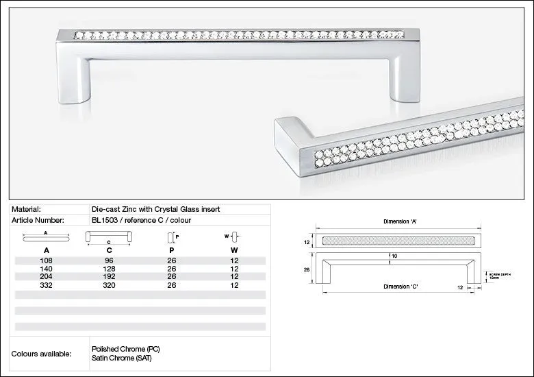 KETHY BL1503 CABINET ANKAA HANDLE 128MM MULTI STONE