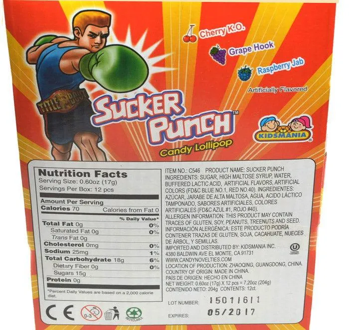 Kidsmania Sucker Punch Candy Lollipop