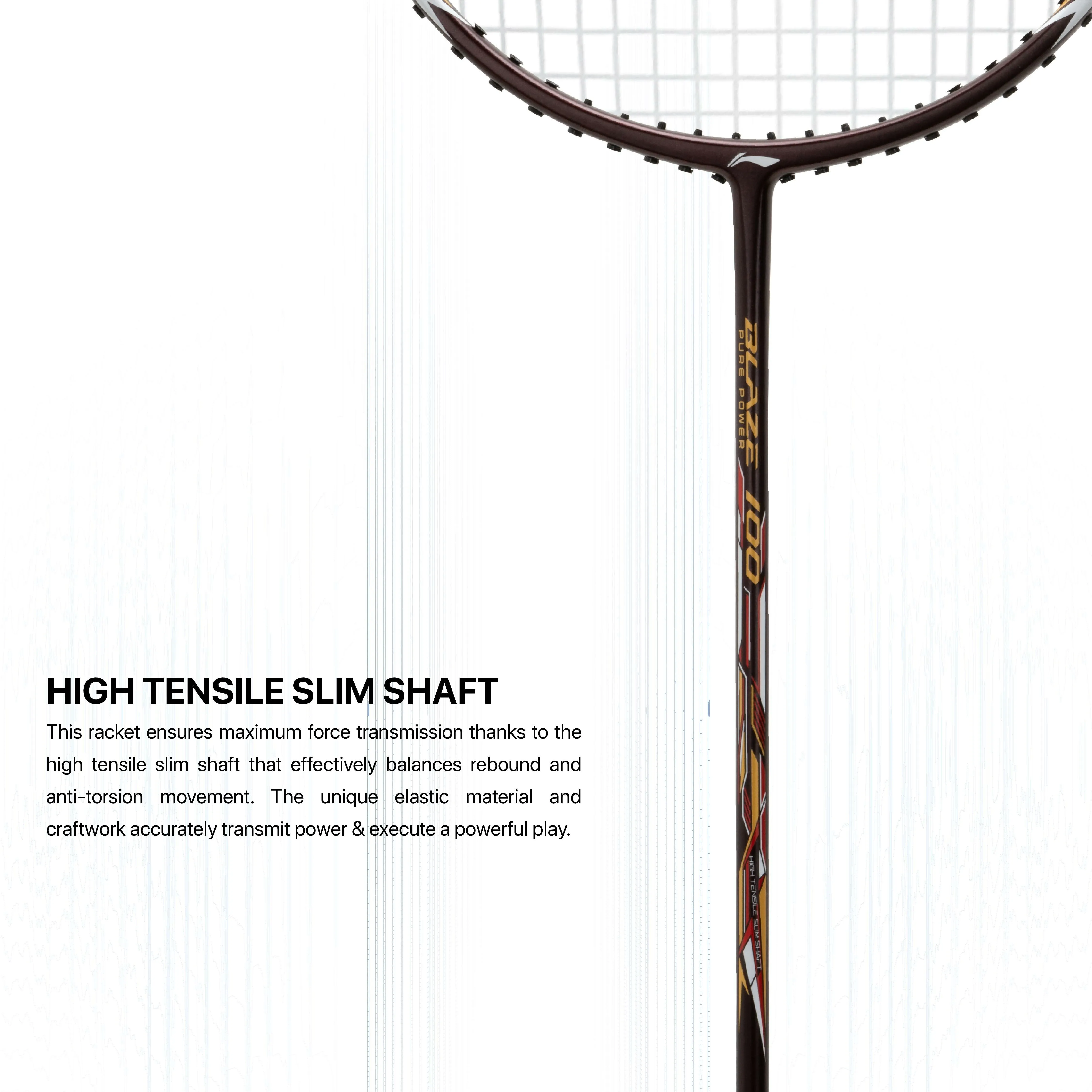 Li-Ning Blaze 100 Strung Badminton Racquet (Brown / Red / Gold)