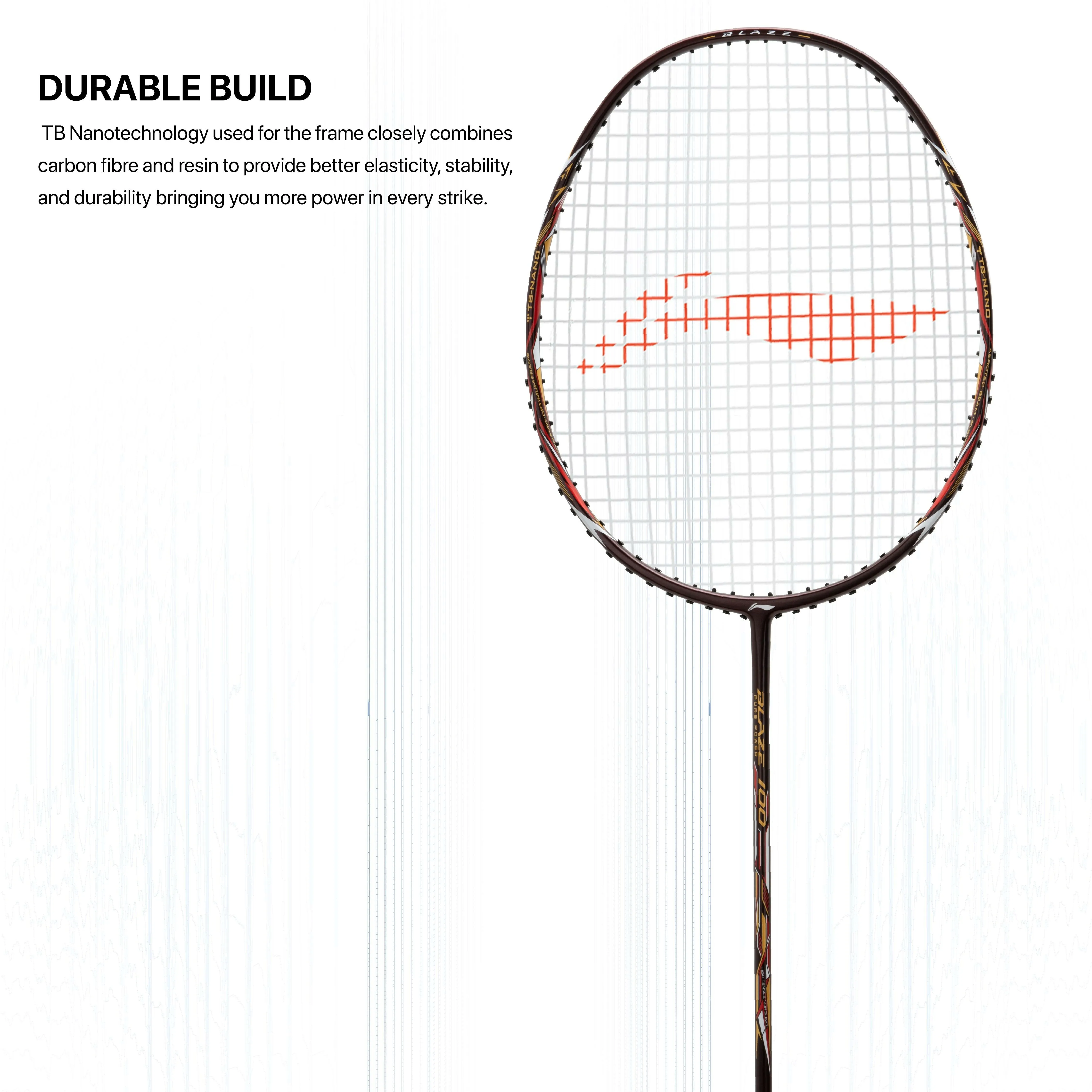 Li-Ning Blaze 100 Strung Badminton Racquet (Brown / Red / Gold)