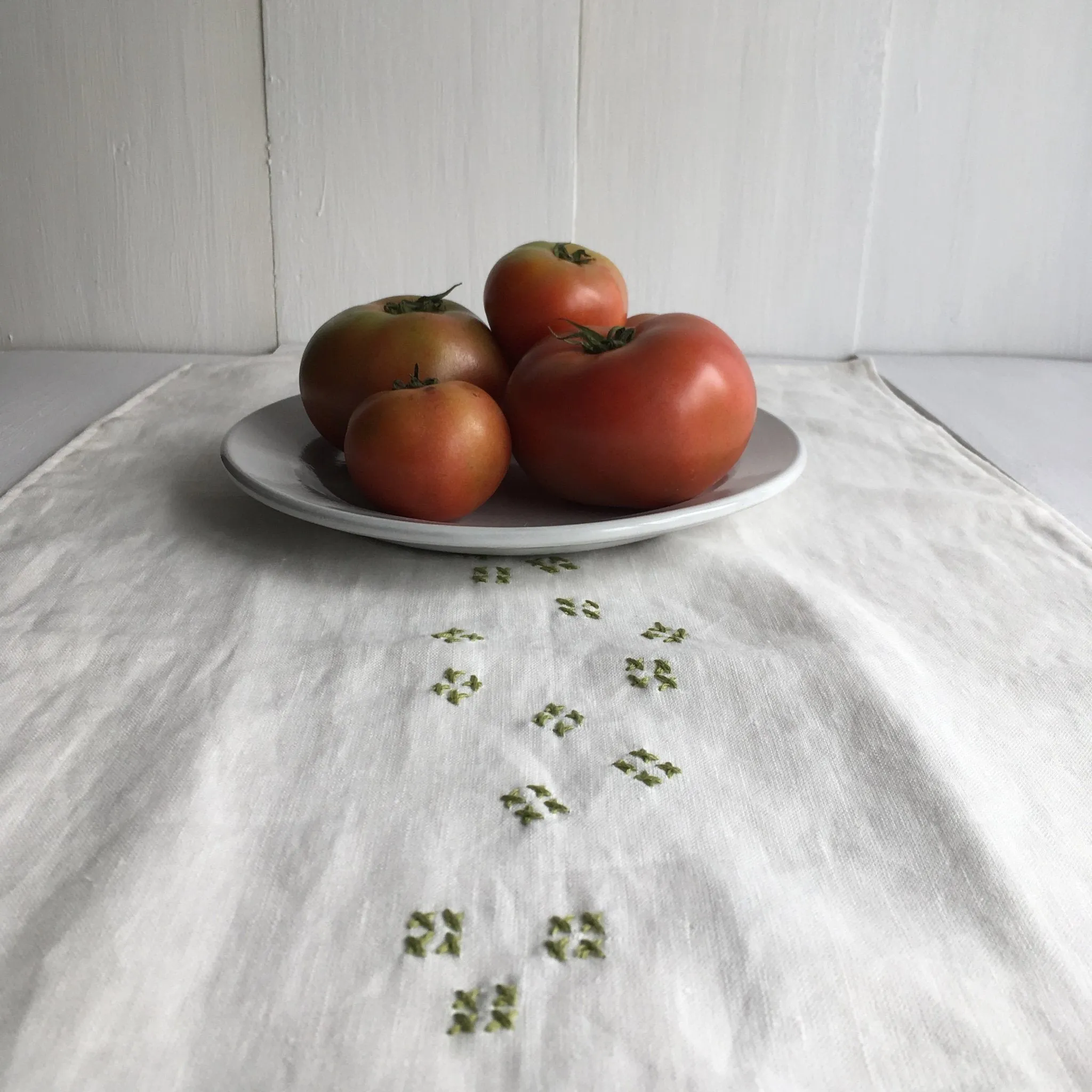 Linen Table Runners with Slow Stitch Detail