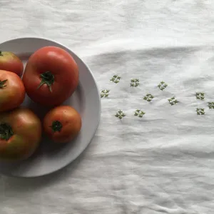 Linen Table Runners with Slow Stitch Detail