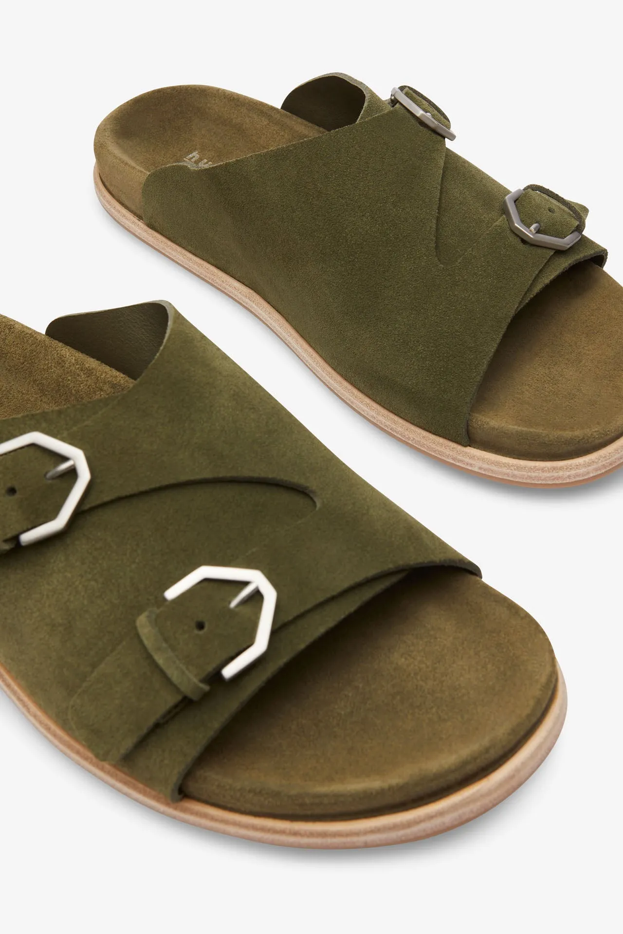 Marvin Olive Green Reversed Suede