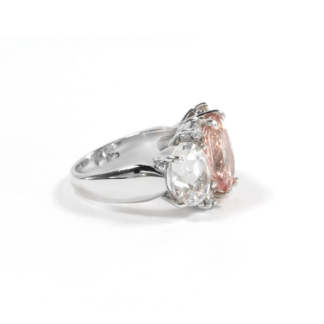 Medium GUM DROP™ Ring with Kunzite and Rock Crystal and Diamonds