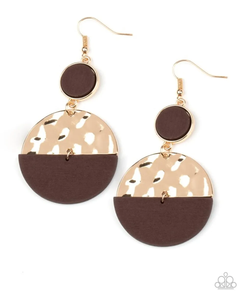 Natural Element - Gold Earrings - Paparazzi Accessories