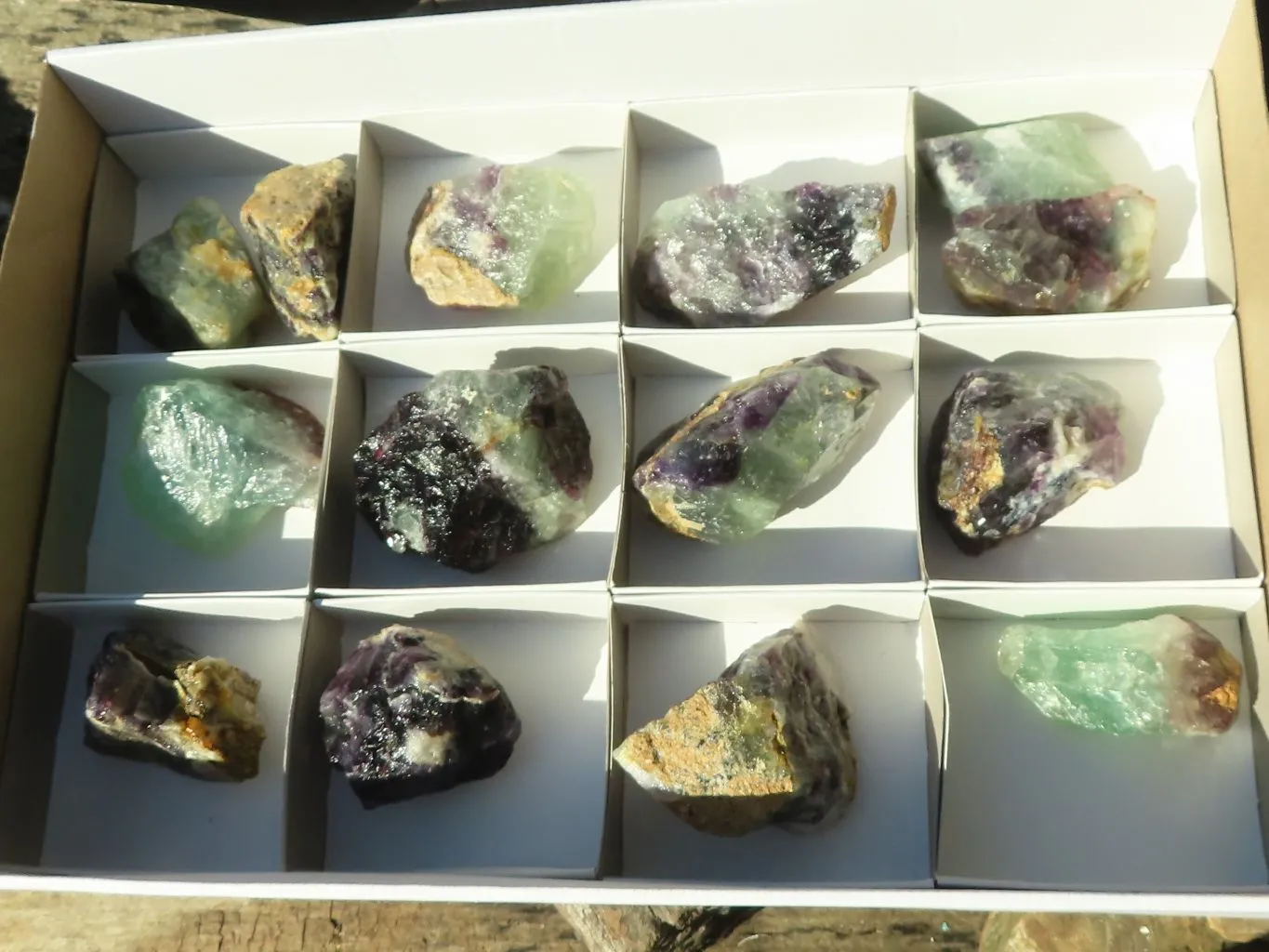 Natural Rough Watermelon Fluorite Cobbed Specimens  x 14 From Uis, Namibia