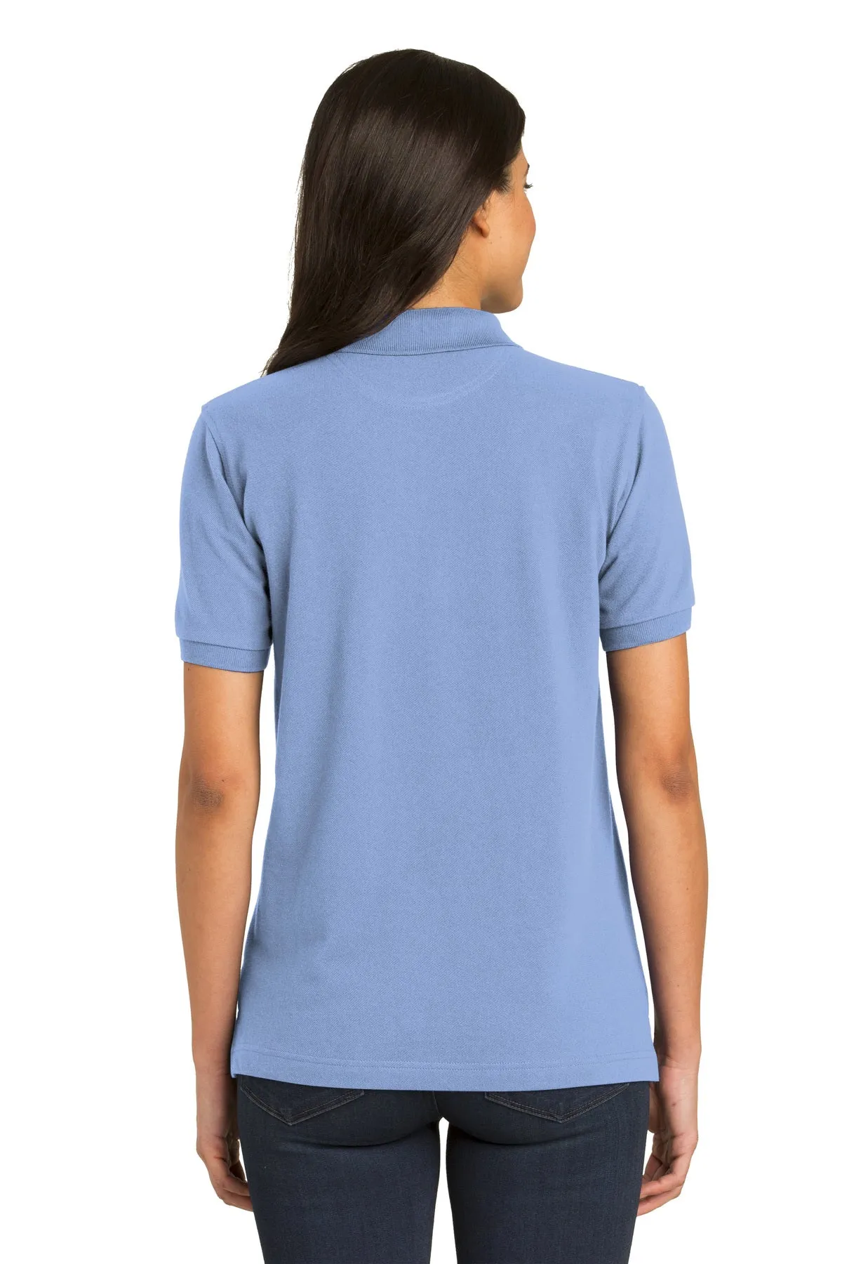 Port Authority Ladies Heavyweight Customized Cotton Pique Polos, Light Blue