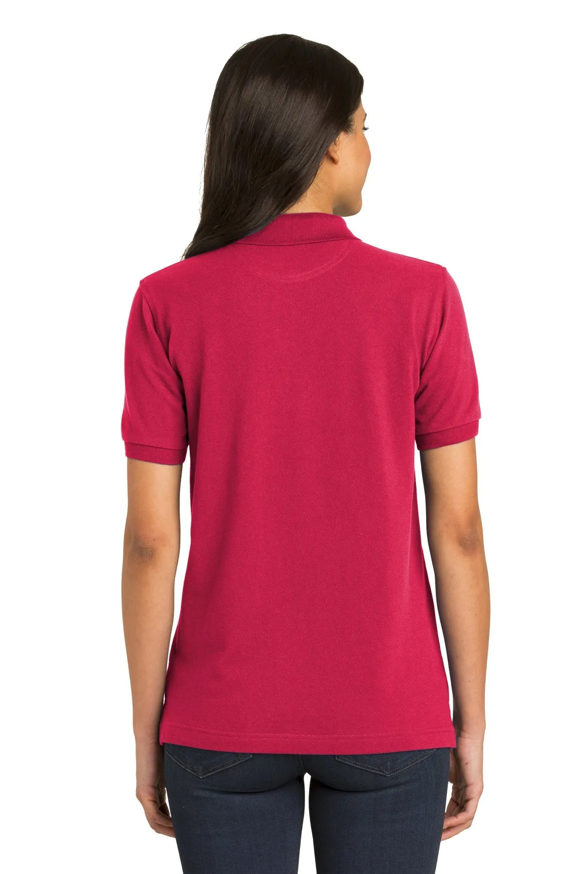 Port Authority Ladies Heavyweight Customized Cotton Pique Polos, Red