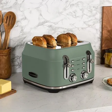 Rangemaster RMCL4S201MG Classic 4 Slice Toaster Mineral Green