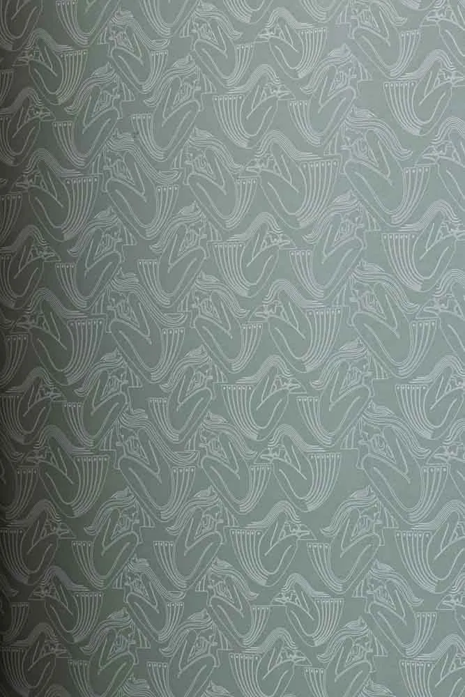 Rockett St George Deco Nymph Olive Wallpaper