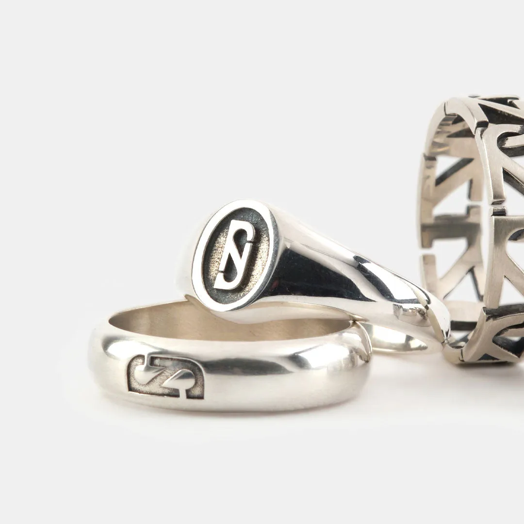 Silver Trademark Signet Ring