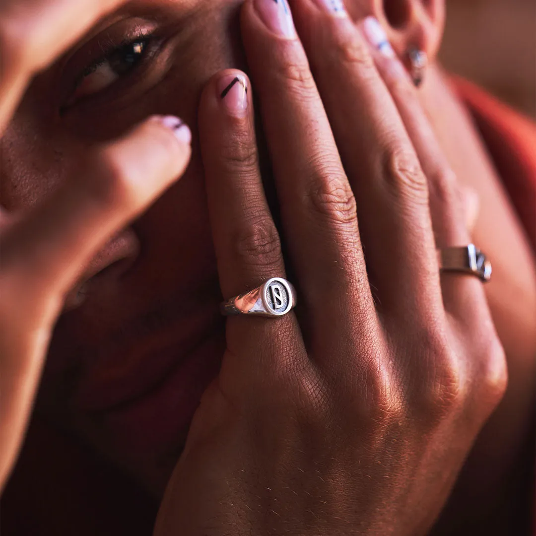 Silver Trademark Signet Ring