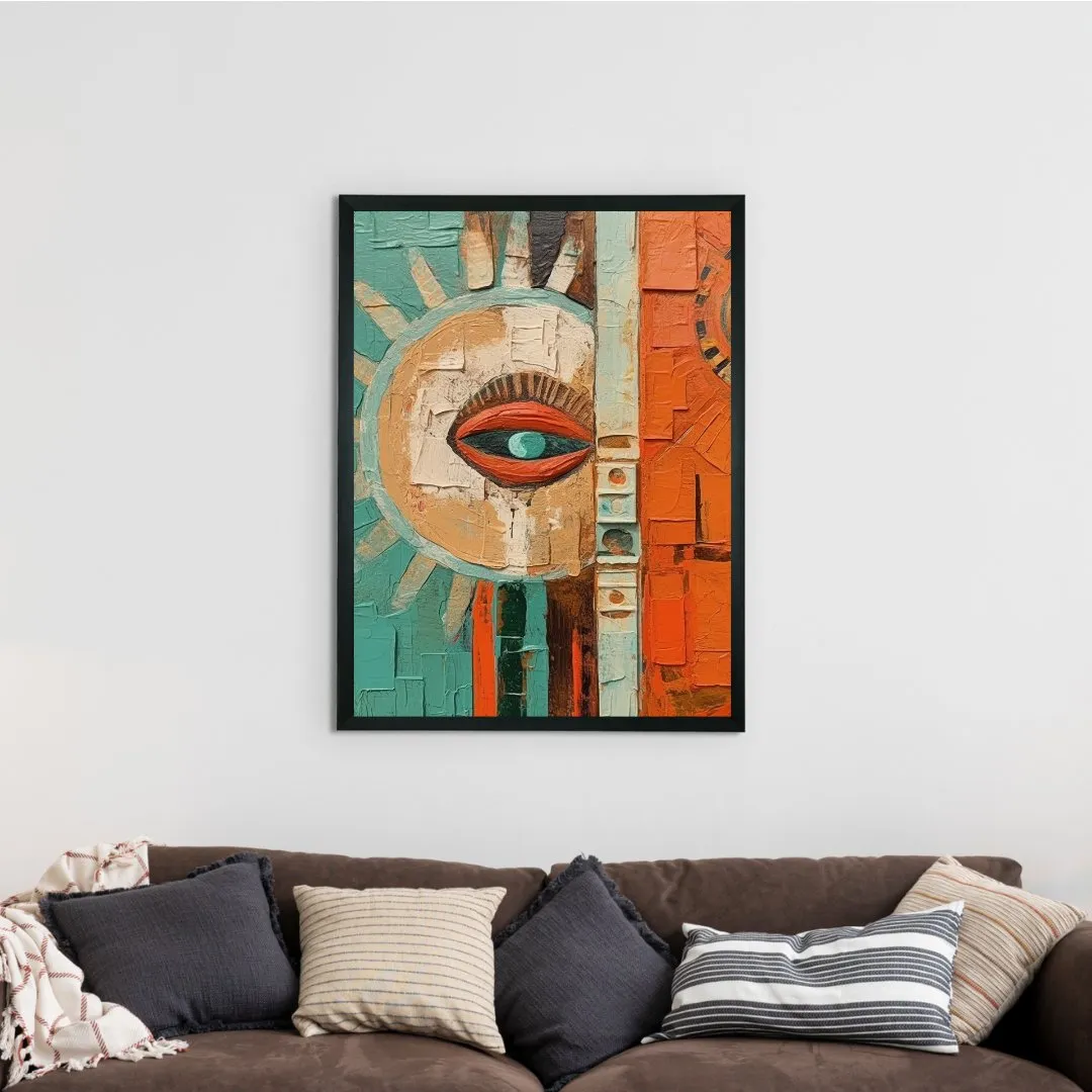 Sowpeace's Handcrafted Boho Sunny Day Abstract Art – Premium Indian-Inspired Canvas Print for Stylish Home Decoration