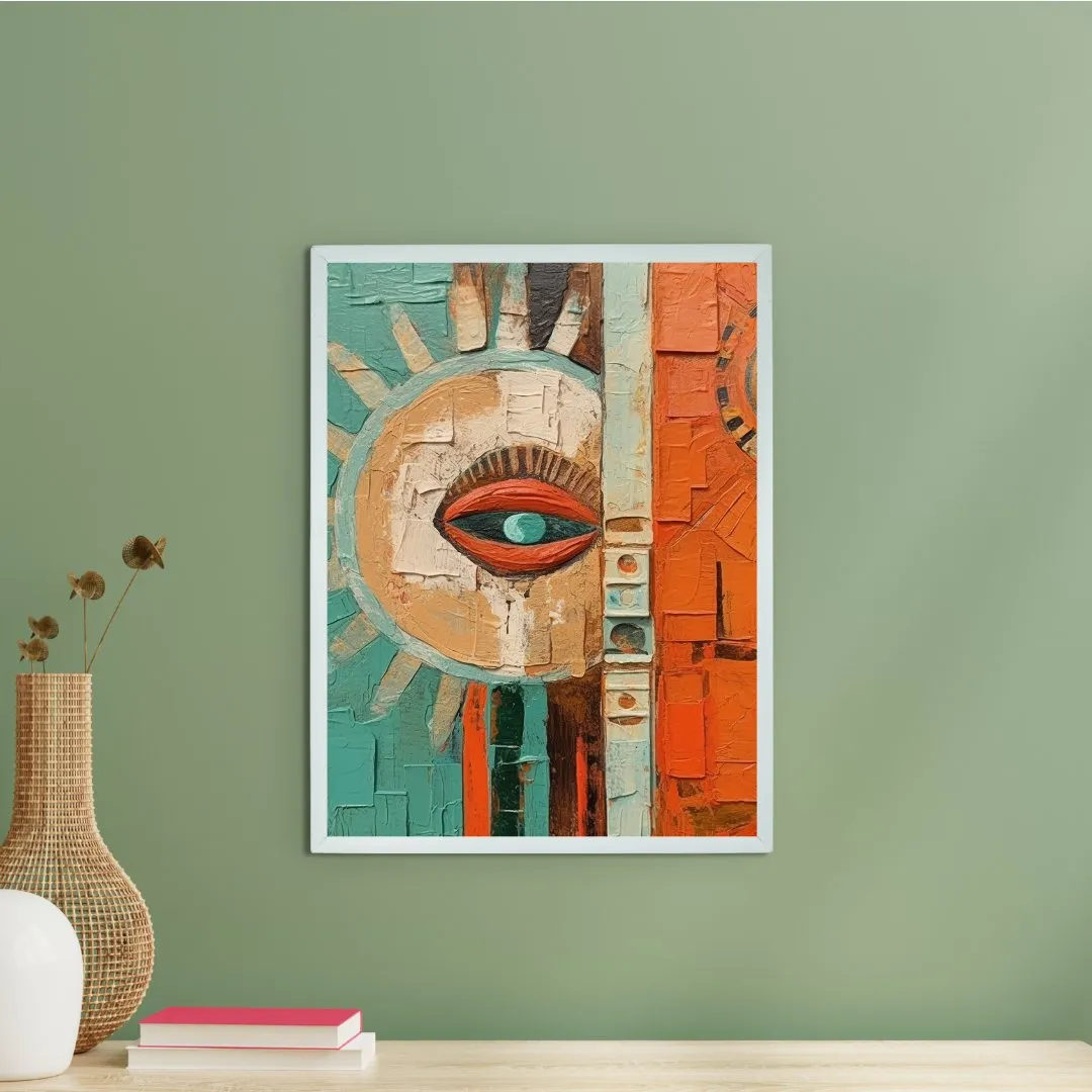 Sowpeace's Handcrafted Boho Sunny Day Abstract Art – Premium Indian-Inspired Canvas Print for Stylish Home Decoration