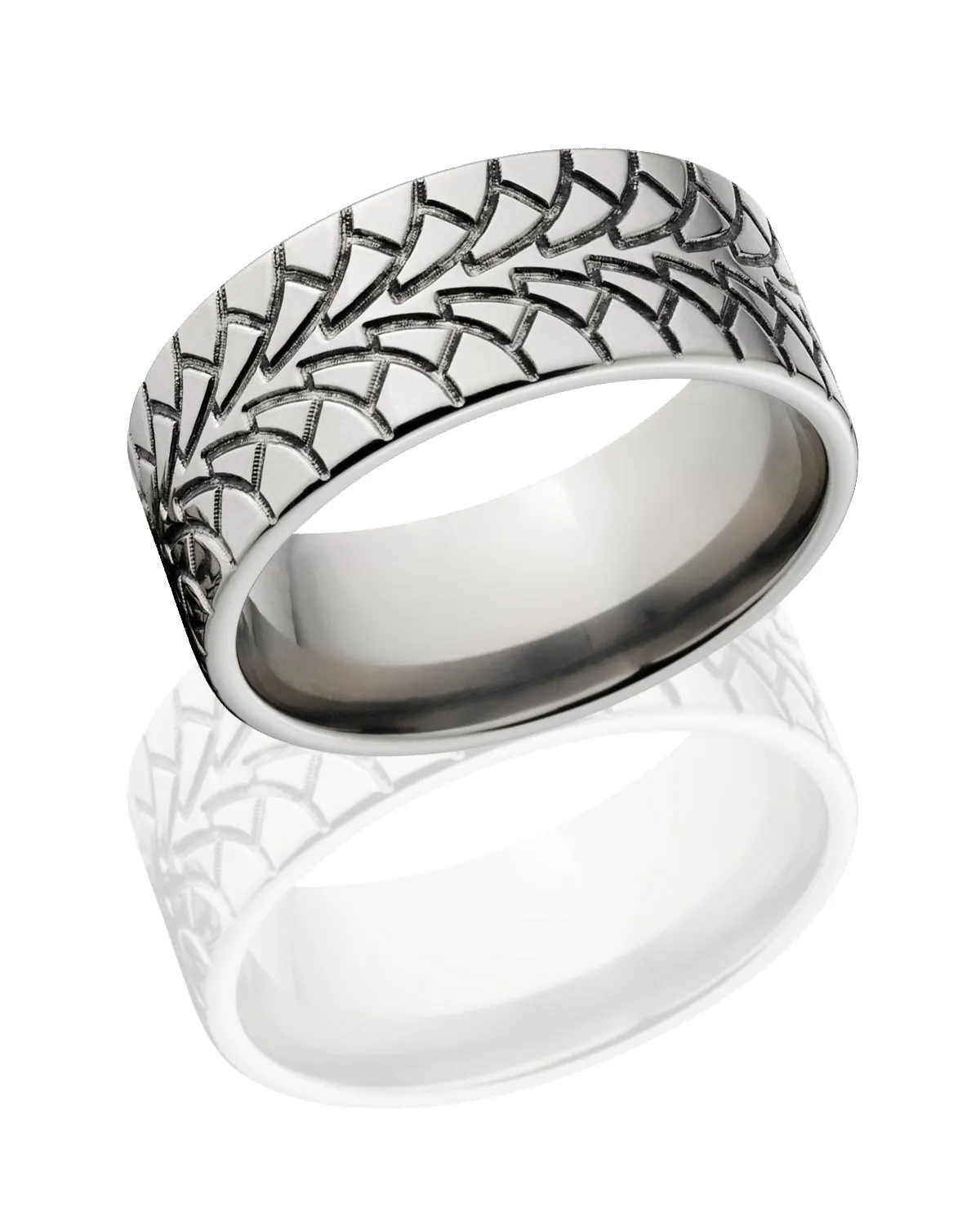 Tire Tread Rings - Titanium Men's Wedding Bands