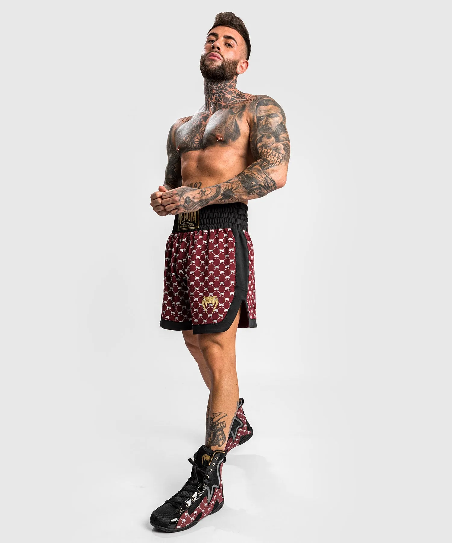 Venum Monogram Boxing Short - Black/Burgundy