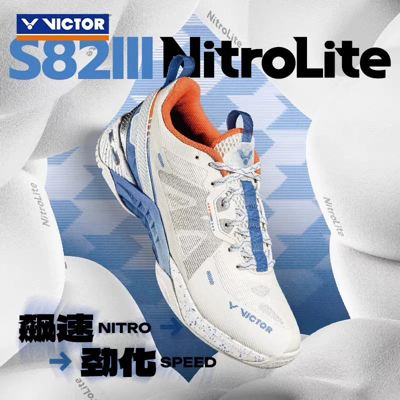 Victor 2024 S82III Nitro Lite Badminton Shoes White Unisex