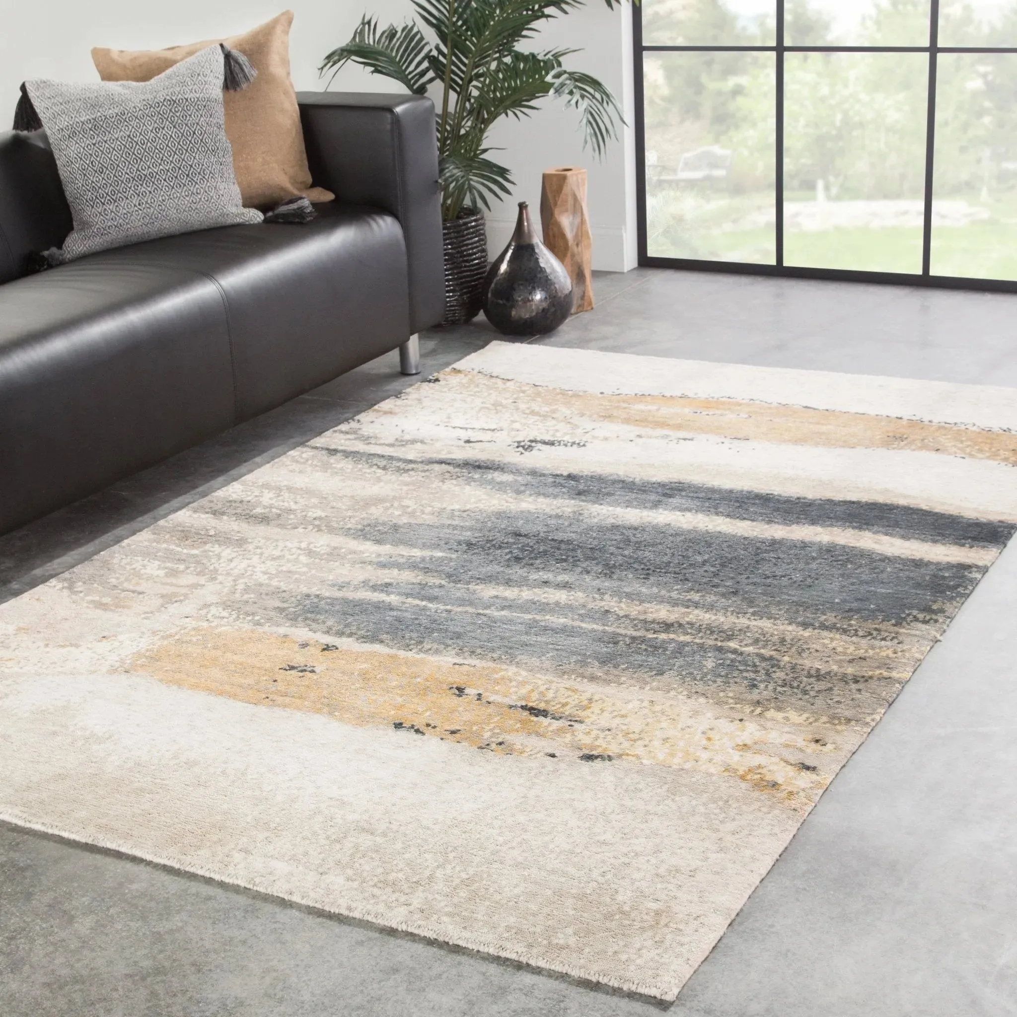 Wabi Sabi by Zoe Bios ZOB01 Mignonne White Swan/Fall Leaf Rug